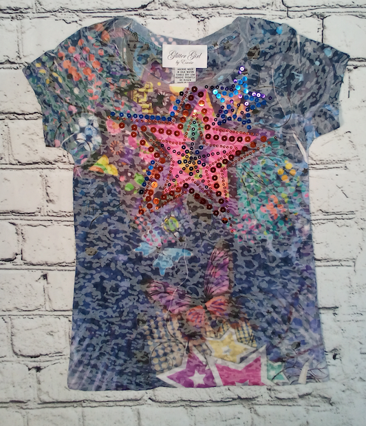 Girls Short Sleeve Top - Stars