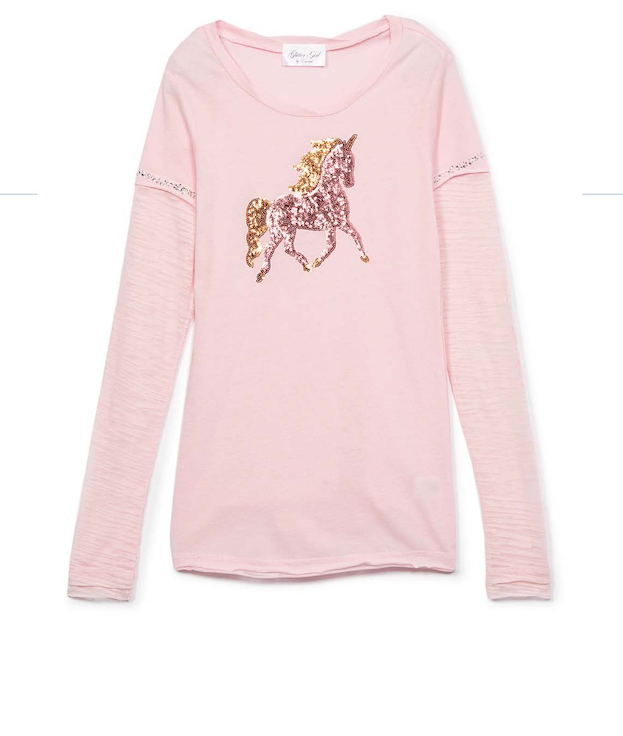 Girls Long Sleeve T shirt - Unicorn  By Glitter Girl