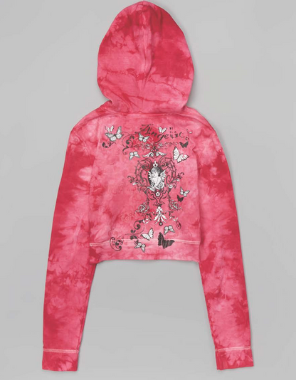 Girls & Junior Long Sleeve Zip Up Hoodie - Graphic By Glitter Girl