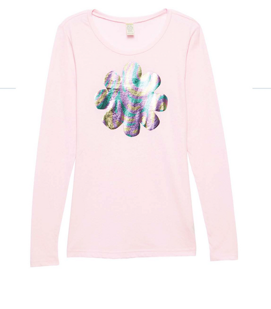 Girls & Junior Long Sleeve T Shirt- Flower