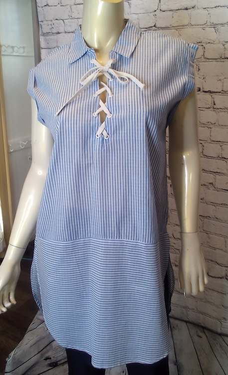 Women Cuff sleeve Top - Lace up