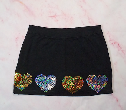 Girls Skort - Shorts underneath sequin hearts