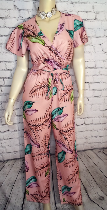 Women Jumpsuit - Floral Print