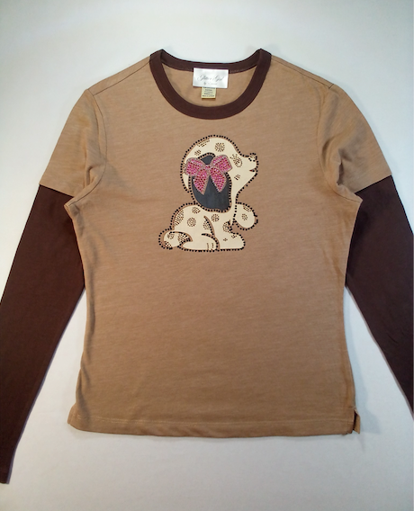 Girls Long Sleeve Top - Dog