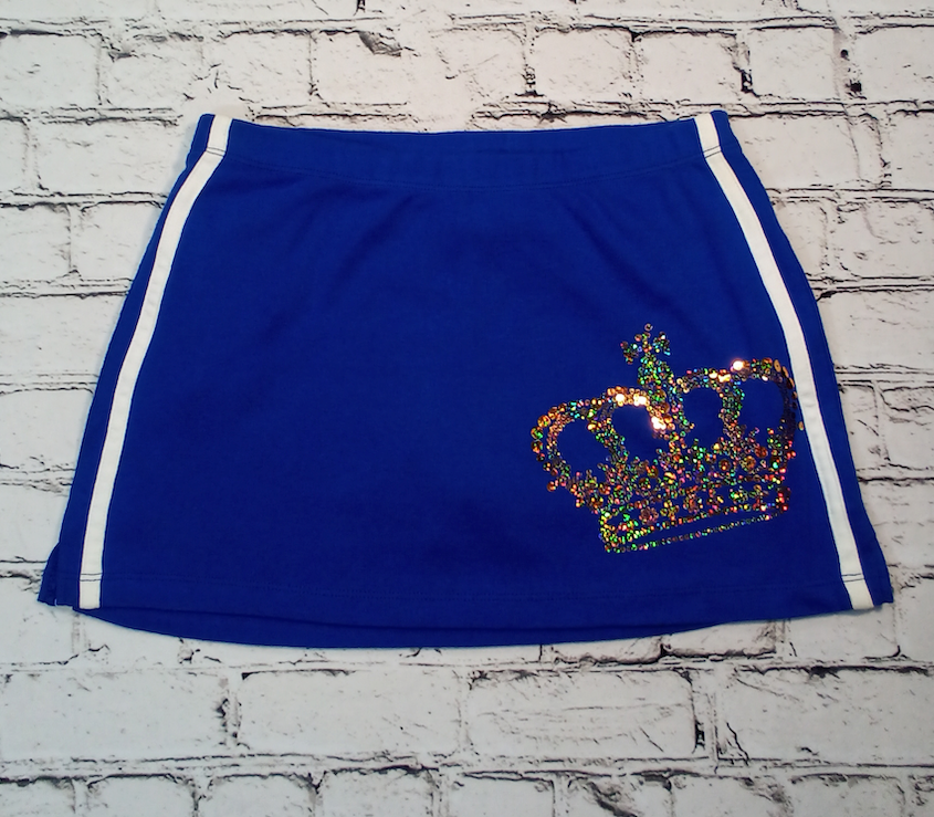 Junior Skorts Sequin Gold Crown (Shorts Underneath)