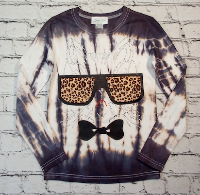 Girls Long Sleeve Top Cool Cat
