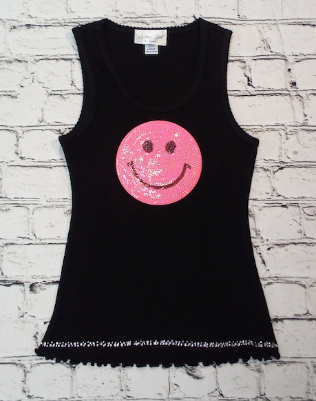 Girls Sleeveless Tank Smiley face