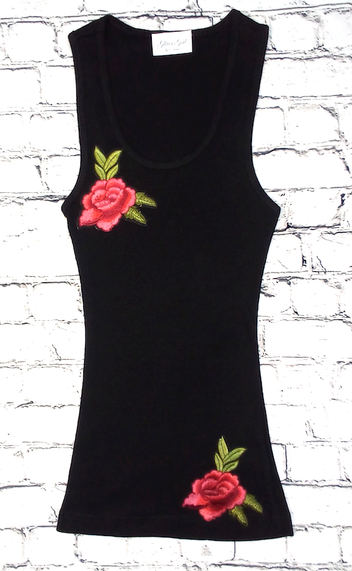 Girls & Junior Sleeveless Tank - Flowers By Glitter Girl