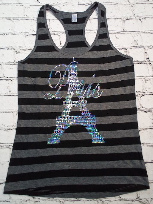 Girls Sleeveless Tank Sequin Paris