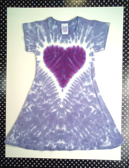 Girls Dress - Tie dye Heart