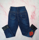 Junior Denim Pant With Roses