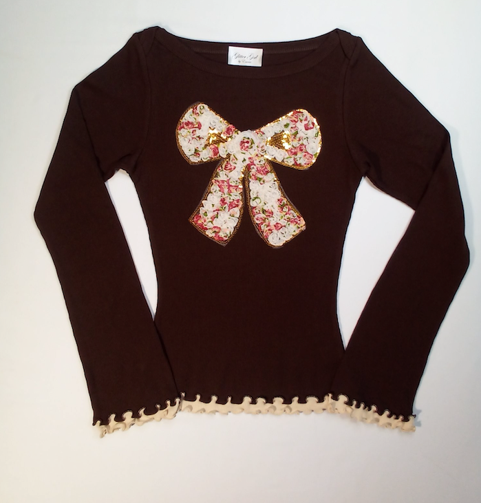 Girls Long Sleeve Top - Bow