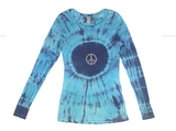 Girls & Junior Long Sleeve T shirt - Tie Dye Bullseye