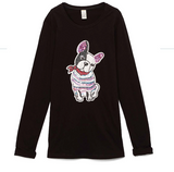 Girls Long Sleeve T shirt -Sequin Dog