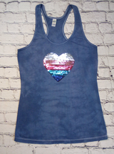 Girls Sleeveless Top - Sequin Heart