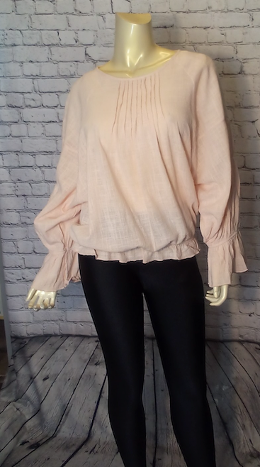 Women Long Sleeve Top Linen like fabric