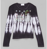 Girls Long sleeve T Shirt - Tie Dye Penguin
