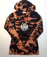 Girls & Junior Long Sleeve Top - Pull Over Hoodie- Sequin crown/Cat