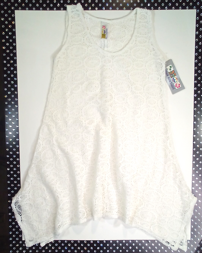 Girls Sleeveless Top - Tunic - Allover Lace
