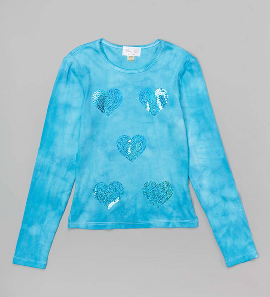 Girls & Junior Long Sleeve T shirt _ Sequin Heart