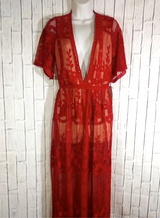 Women Lace Maxi Dress-With Romper Lining