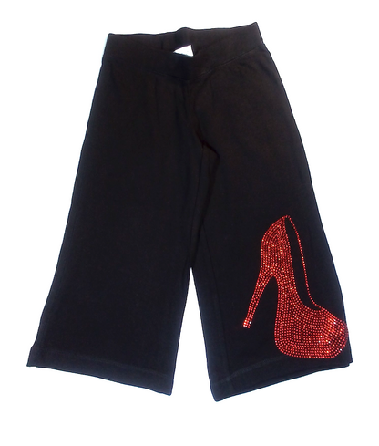 Girls Capri Pant - Rhinestone Shoe By Glitter Girl