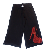 Girls Capri Pant - Rhinestone Shoe By Glitter Girl