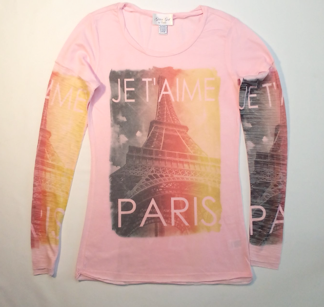 Girls Long Sleeve Top - Paris Graphics