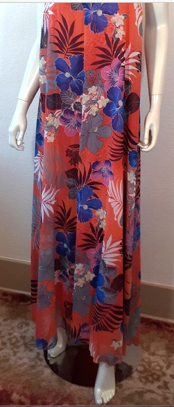 Women Maxi Dress - Flower Print - Halter back