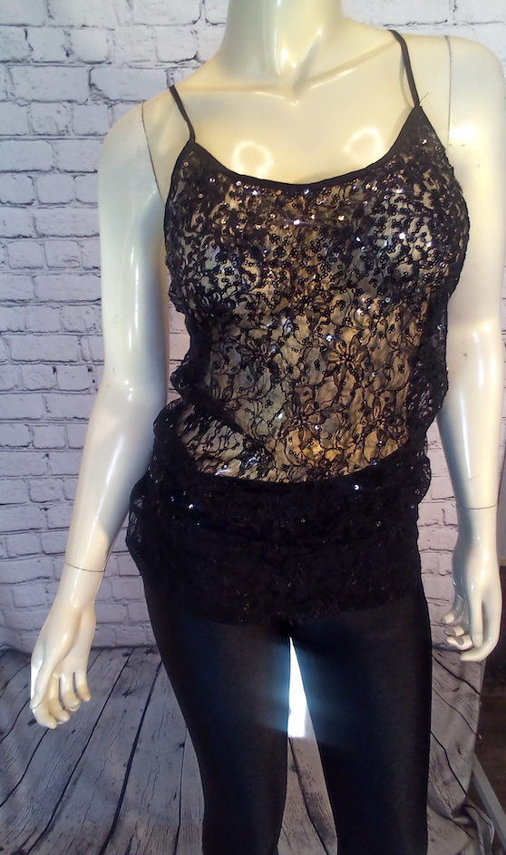 Women Allover Lace/Sequin Cami Top