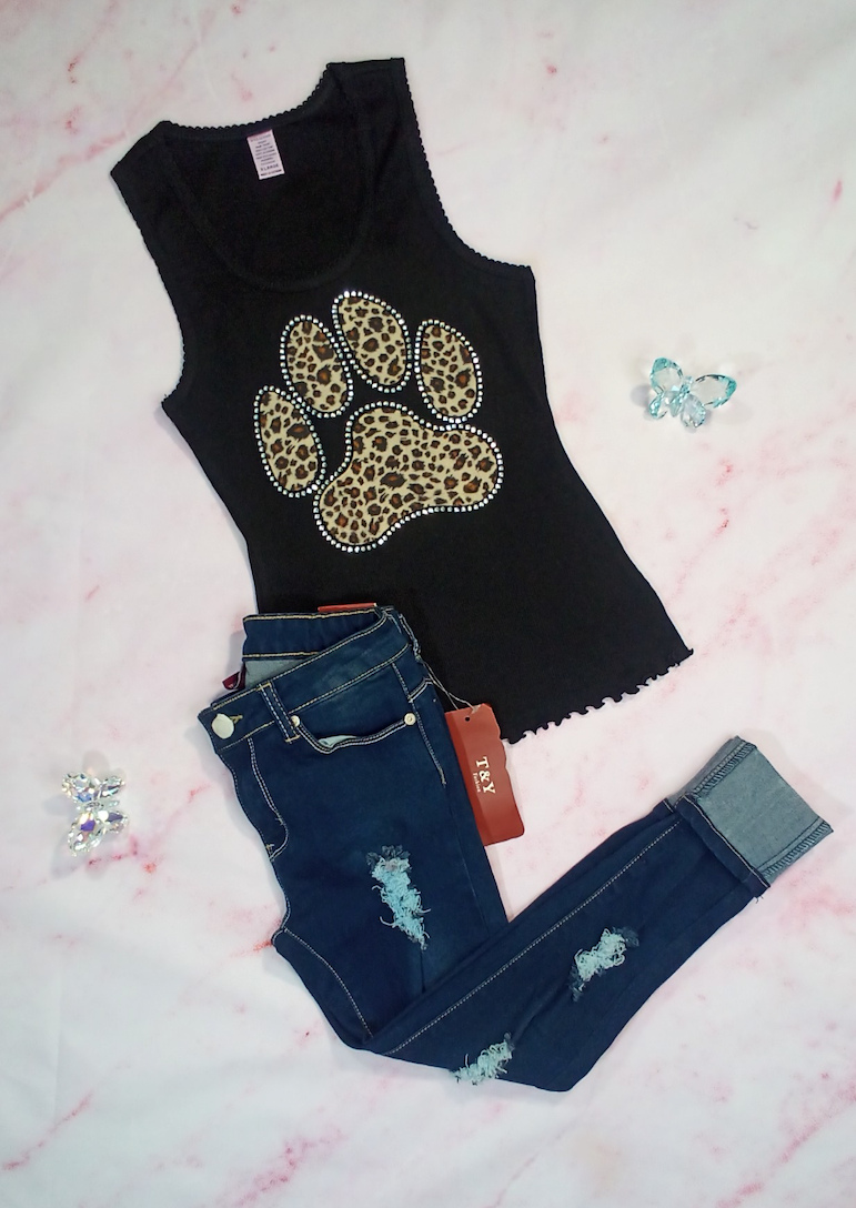 Girls Sleeveless Top & Denim Jeans Set By Glitter Girl By Esmise