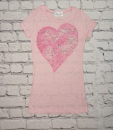 Girls Short Sleeve Top - Heart
