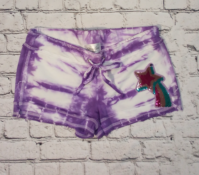 Junior Shorts - Sequin Star- Tie Dye