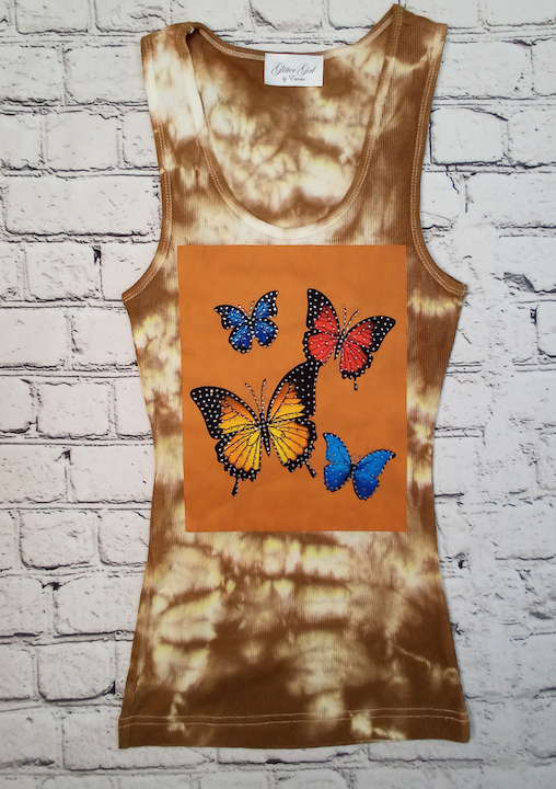 Girls Sleeveless Top - Butterflies