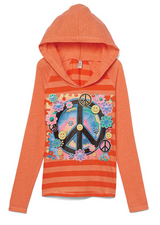 Girls Long Sleeve Top - Peace Sign