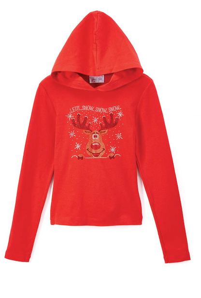 Girls Long Sleeve Top - Reindeer