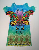 Girls Short Sleeve Dress- Butterfly