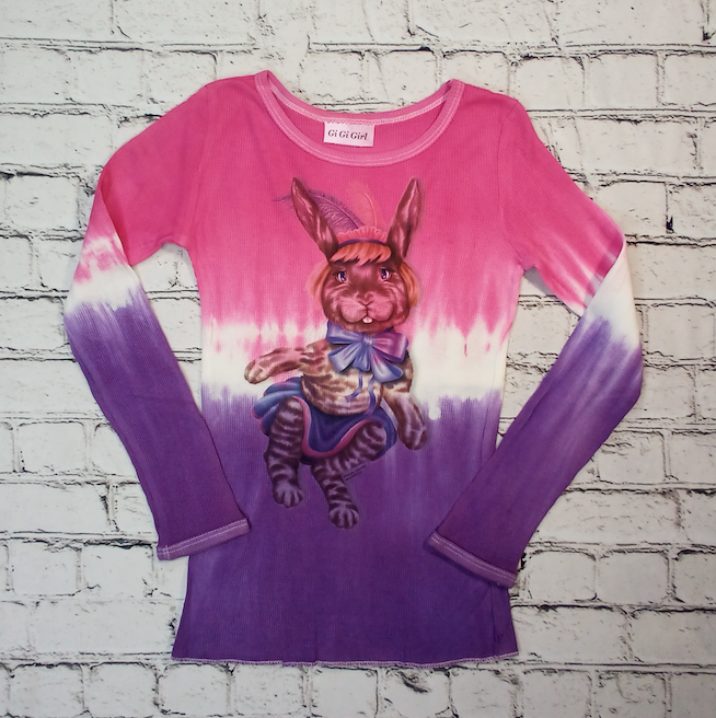 Girls Long Sleeve Top Cute Rabbit