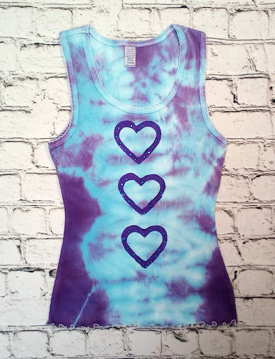 Girls Sleeveless Tank Tie Dye - Hearts