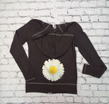 Girls Long Sleeve Top - Zip Up Jacket - Daisy