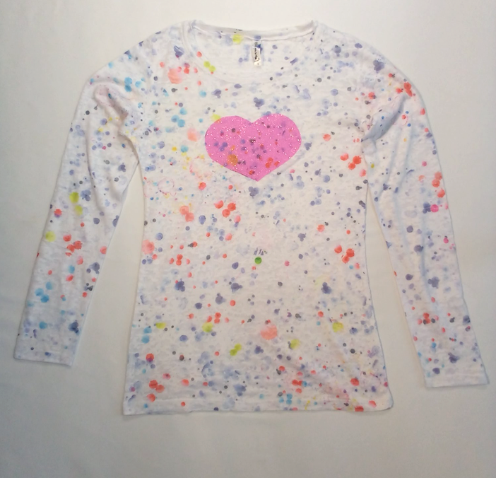 Girls Long Sleeve Top -Heart