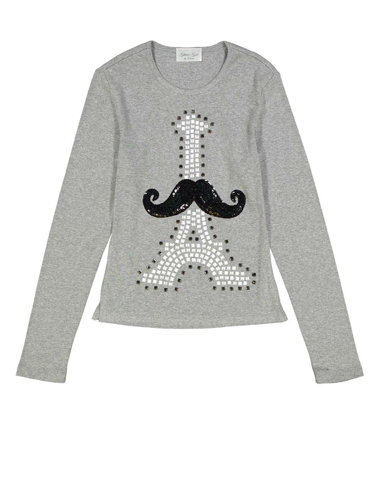 Girls Long Sleeve Top - Eiffel Tower