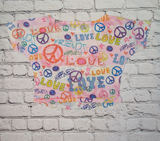 Girls Short Sleeve Top - Love/Peace