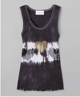 Girls & Junior Sleeveless Tank Top - Tie Dye -Sequin Hearts By Glitter Girl