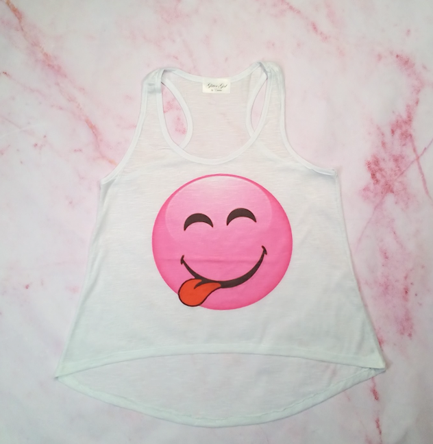 Girls Sleeveless Top Emoji