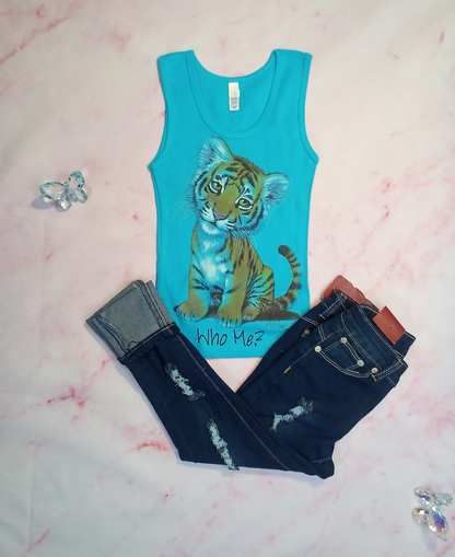 Girls Sleeveless Top & Denim Jeans Set By Glitter By Girl By Esmise