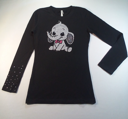 Girls Long Sleeve Top -Elephant