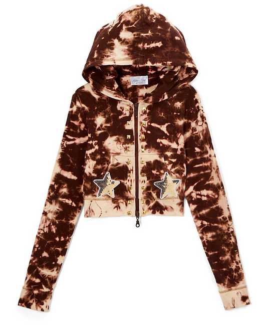 Girls Long Sleeve Top - Zip Up Jacket -Stars
