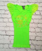 Girls Short Sleeve Poodle Top