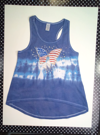 Girls Sleeveless Top - Americana Butterfly